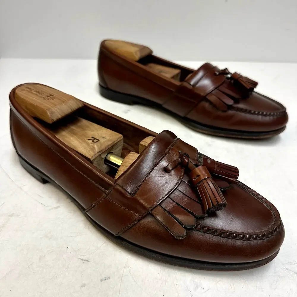 VERY GOOD Rancourt & Co. x Cole Haan Tassel Loafer Kiltie Brown Made in USA 11 D